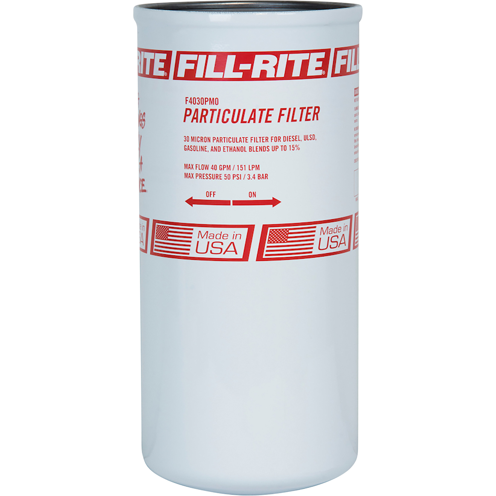 Fill-Rite 30 Micron Spin-On Particulate Fuel Filter, 40 GPM, Model# F4030PM0